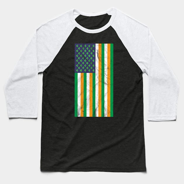 USA and Irish Flag Mashup Baseball T-Shirt by Swagazon